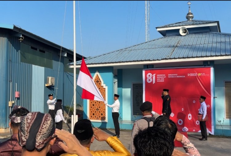 Sat Samapta Polres Karimun Bangkitkan Semangat Nasionalisme melalui Upacara HUT RI Ke-81 di PLTU Tanjung Balai Karimun