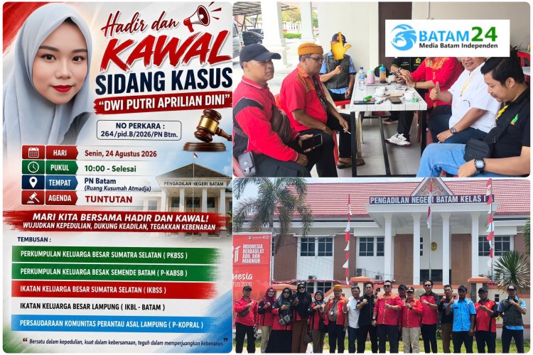 Massa Datangi PN Batam Kawal Kasus Dwi Putri, Sidang Tuntutan Wilson Lukman Cs Malah Ditunda