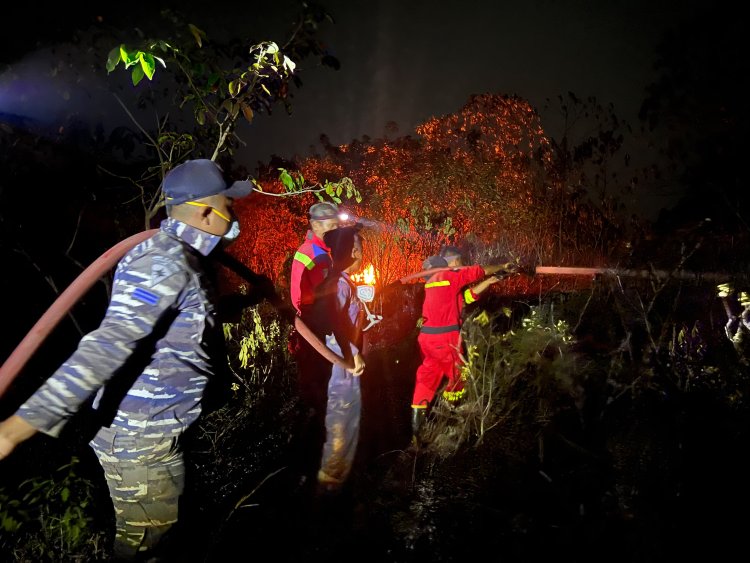 8 Hektare Lahan di Tanjung Irat Lingga Terbakar, TNI AL dan Tim Gabungan Bergerak Cepat