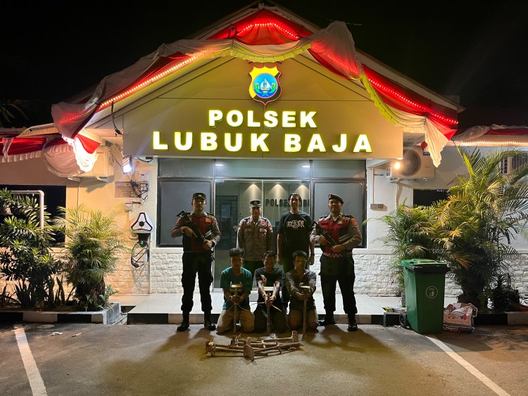 Kejar Pelaku Pencurian Besi, Tim Batara Biru Polsek Lubuk Baja Amankan Tiga Pria