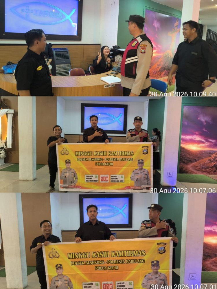 Minggu Kasih Polsek Bengkong di GBI Tabgha, Jemaat Diimbau Waspadai Karhutla dan Cuaca Ekstrem