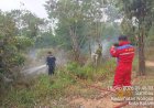 Polsek Nongsa Gerak Cepat Tangani Kebakaran Semak Belukar di Jalan Sambau