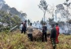Hari Kelima, Personel Polsek Daik dan Tim Gabungan Terus Berjibaku Padamkan Karhutla di Desa Sungai Besar
