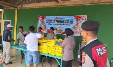 Polsek Nongsa Bersama Bulog Gelar Gerakan Pangan Murah, Satu Ton Beras SPHP Ludes Terjual