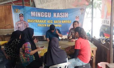 Minggu Kasih Polsek Batu Ampar Ajak Warga Batu Merah Bersama Jaga Kamtibmas