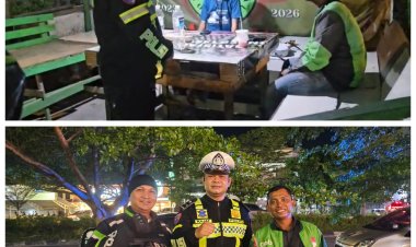 Kondisi Berkabut Satlantas Polresta Barelang Menyambangi Pangkalan Ojek Online