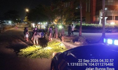 Polisi 110 Gerak Cepat, Polsek Lubuk Baja Tangani Kecelakaan Tunggal di Jalan Bunga Raya