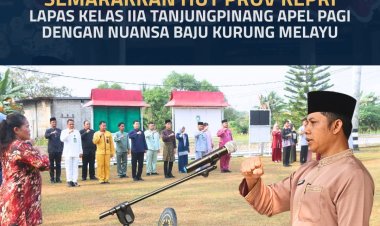 Semarak HUT ke-24 Kepri, Lapas Tanjungpinang Gelar Apel Pagi dengan Busana Melayu