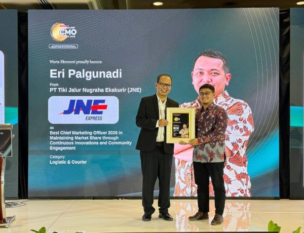 Eri Palgunadi Sabet Best CMO Award 2026, JNE Dinilai Sukses Pertahankan Pangsa Pasar