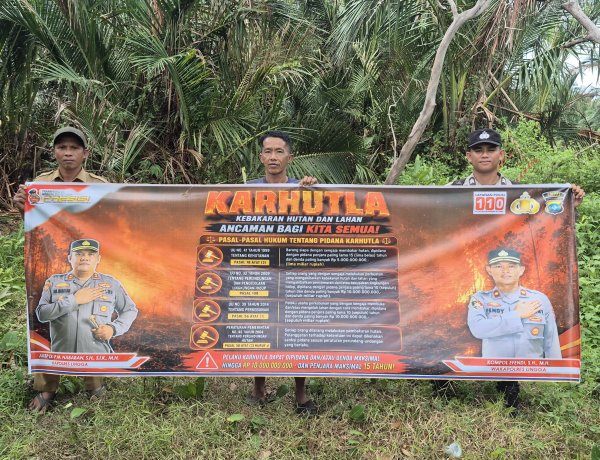 Polsek Daik Lingga Ingatkan Warga Merawang Waspadai Karhutla dan Cuaca Ekstrem