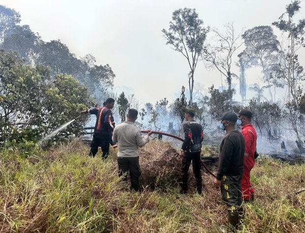Dirreskrimsus Polda Kepri Turun Langsung Cek Titik Api di Tanjung Irat, Tim Gunakan Drone