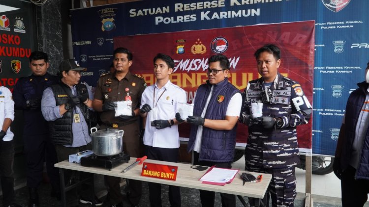 Polres Karimun Musnahkan Ratusan Gram Sabu dan Ganja dari Empat Perkara Narkotika
