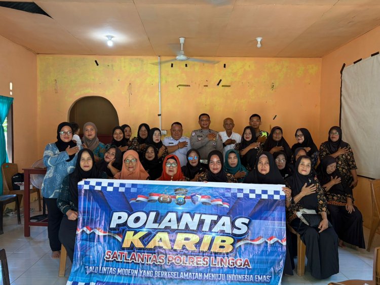 Satlantas Polres Lingga Bekali Ibu-Ibu PKK Desa Berindat dengan Edukasi Safety Riding