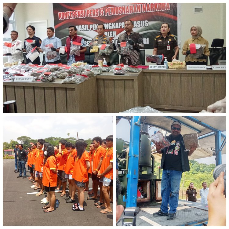 Polda Kepri Musnahkan Barang Bukti Narkoba dari 26 Kasus, 28 Tersangka Diproses