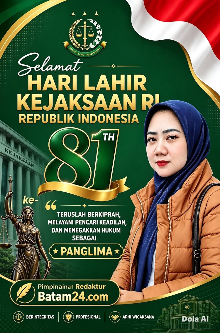 HUT Ke-81 Kejaksaan RI, Media Batam24 Sampaikan Apresiasi dan Harapan Penegakan Hukum Berintegritas