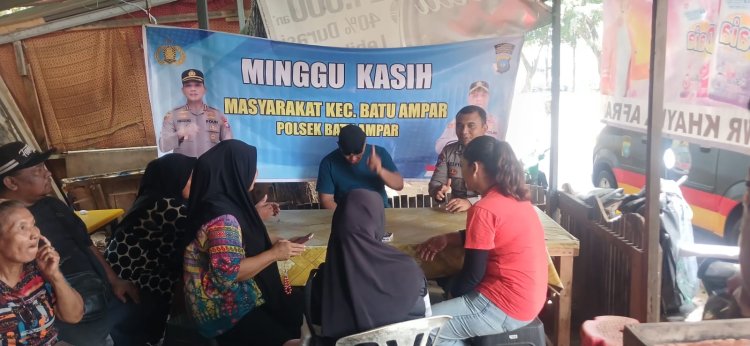 Minggu Kasih Polsek Batu Ampar Ajak Warga Batu Merah Bersama Jaga Kamtibmas