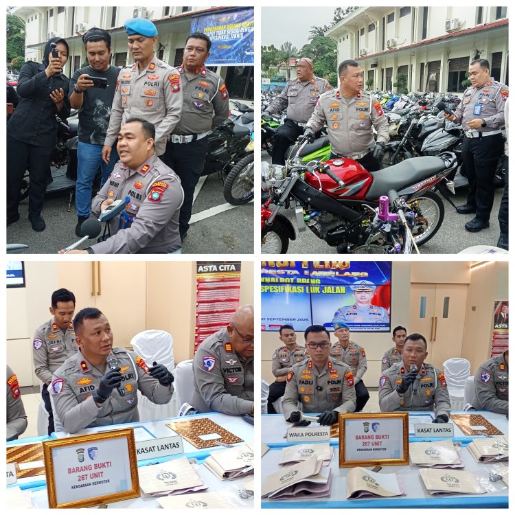 Cegah Balap Liar, Polresta Barelang Tertibkan 267 Kendaraan Berknalpot Brong
