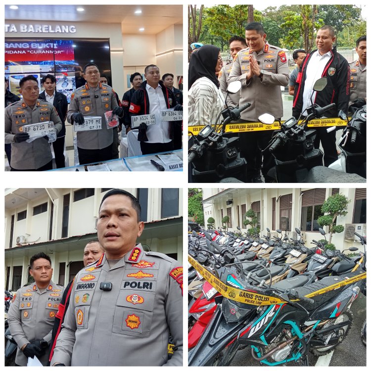 Polresta Barelang Ungkap Jaringan Curanmor Antarwilayah, 40 Motor Diamankan dan 4 Pelaku Ditangkap