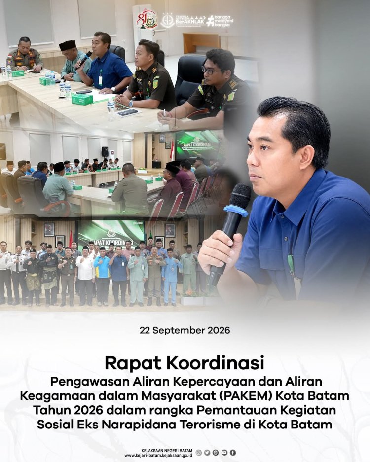 Kejari Batam Gelar Rakor PAKEM 2026, Bahas Pemantauan Eks Napiter