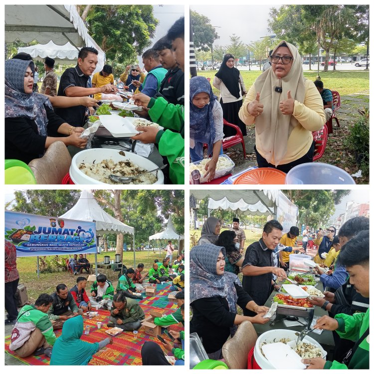 Sebungkus Nasi, Sejuta Kepedulian: Jumat Berbagi Bersama Ditreskrimsus Polda Kepri dan Awak Media