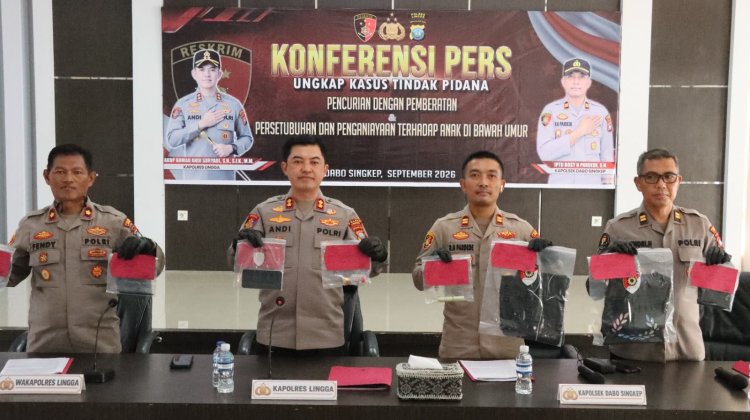 Polres Lingga Ungkap Dua Kasus, Pencurian Kabel Pemancar hingga Perkara Anak di Bawah Umur