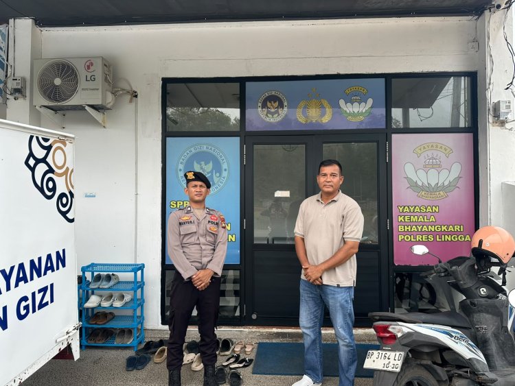 Polres Lingga Pastikan Pengamanan SPPG Yayasan Kemala Bhayangkari di Singkep Berjalan Kondusif
