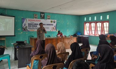 Polsek Daik Lingga Edukasi Pelajar dan Warga Linau tentang Bahaya Narkoba