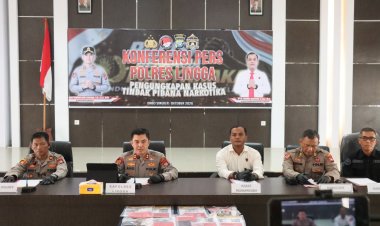 Polres Lingga Ungkap Kasus Narkotika di Senayang, Empat Tersangka Diamankan dengan Barang Bukti 48,03 Gram Sabu