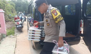 Polres Lingga Salurkan Makan Bergizi Gratis kepada 1.330 Penerima Manfaat di Lingga Utara