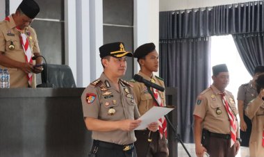 Kapolres Lingga Lantik Pengurus Saka Bhayangkara, Perkuat Pembinaan Generasi Muda