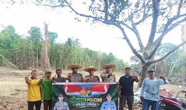 Polsek Singkep Barat dan Warga Tanam 8 Pohon Jengkol di Desa Sungai Raya