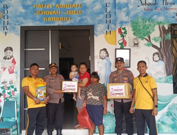 Polres Karimun Salurkan Bantuan Jumat Berkah ke Panti Asuhan Jehovah Jereh