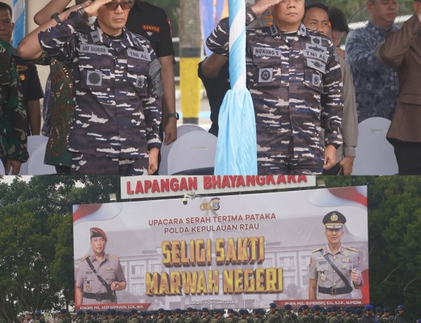 Kodaeral IV Hadiri Parade Pergantian Kapolda Kepri, Perkuat Soliditas TNI-Polri