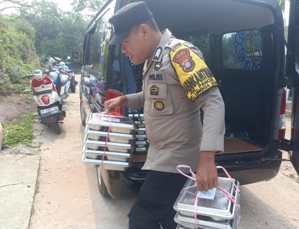 Polres Lingga Salurkan Makan Bergizi Gratis kepada 1.330 Penerima Manfaat di Lingga Utara