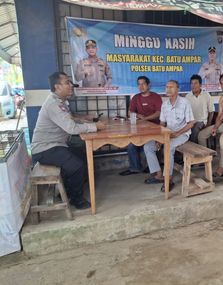 Polsek Batu Ampar Gelar Minggu Kasih, Warga Minta Patroli Malam Ditingkatkan