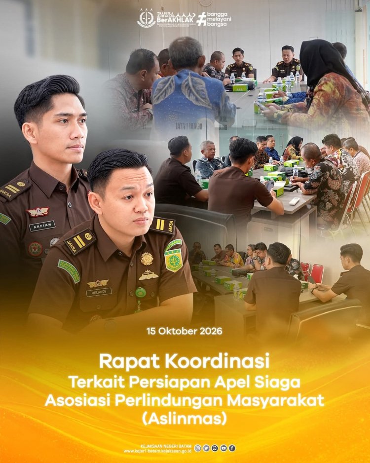 Kejari Batam Matangkan Persiapan Apel Siaga Aslinmas Melalui Rapat Koordinasi