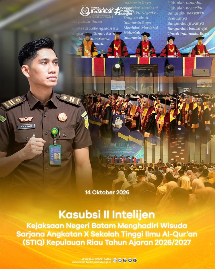 Kejari Batam Dukung Pengembangan SDM melalui Wisuda Sarjana STIQ Kepri