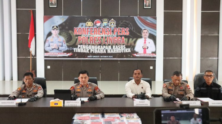 Polres Lingga Ungkap Kasus Narkotika di Senayang, Empat Tersangka Diamankan dengan Barang Bukti 48,03 Gram Sabu
