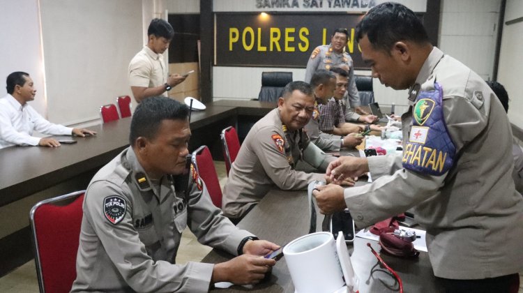 HUT ke-75 Humas Polri, Polres Lingga Gelar Pemeriksaan Kesehatan Personel