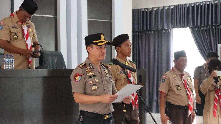 Kapolres Lingga Lantik Pengurus Saka Bhayangkara, Perkuat Pembinaan Generasi Muda